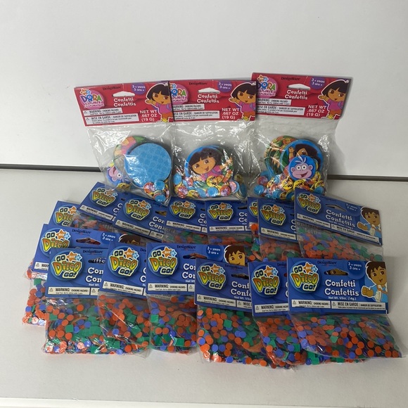 NWT Lot of 25 Go Diego Go & Lot of 3 Dora the Explorer Party Confetti - Picture 1 of 7